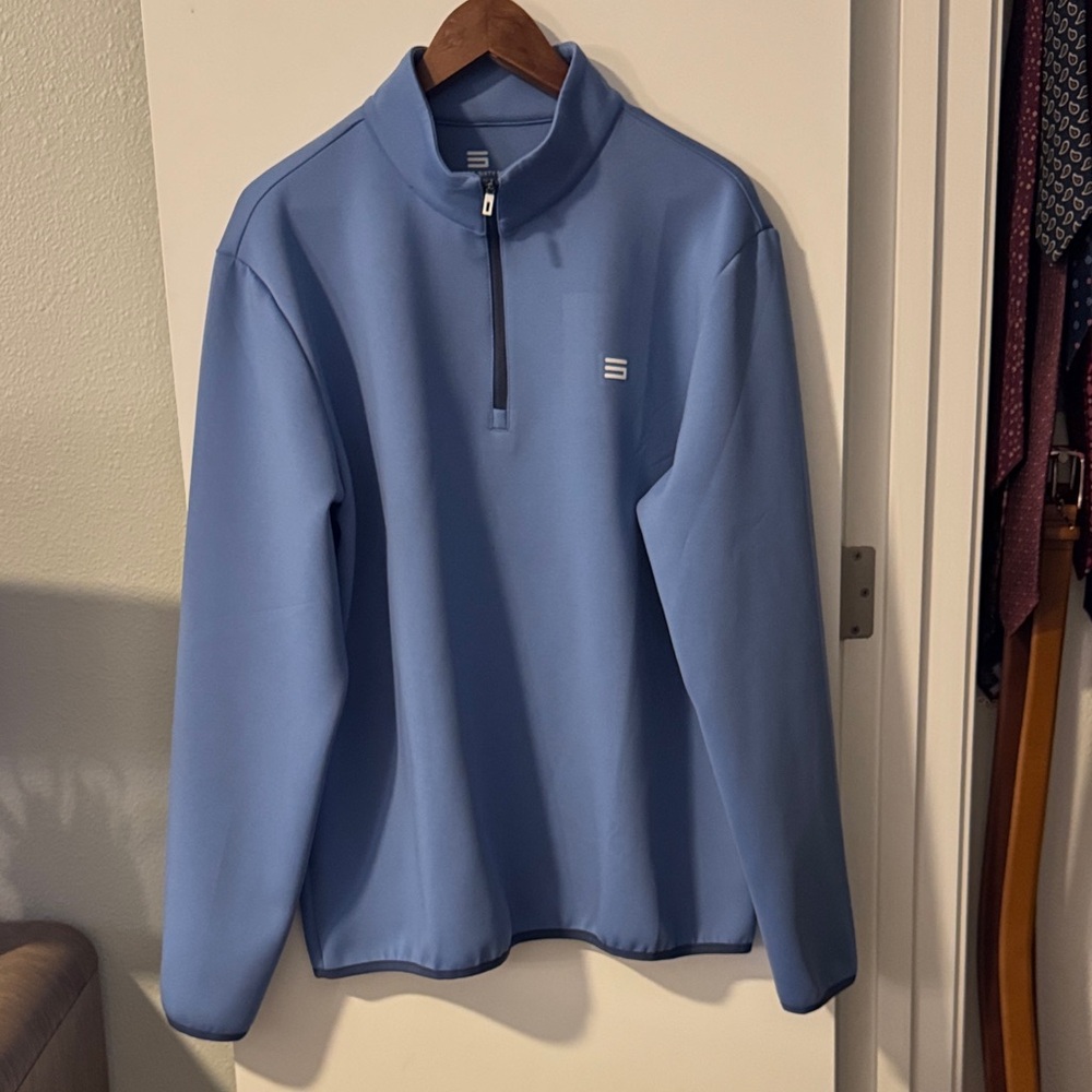 Men's Light Blue Zip-Up Sweater